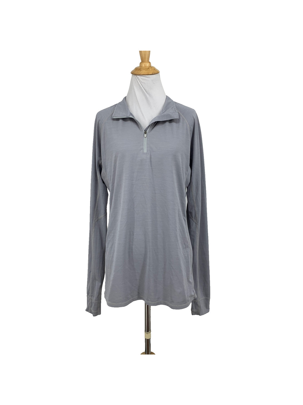 Anetik Shirt Women XL Extra Large Grey Performance UPF 30 Long Sleeve Thumbholes